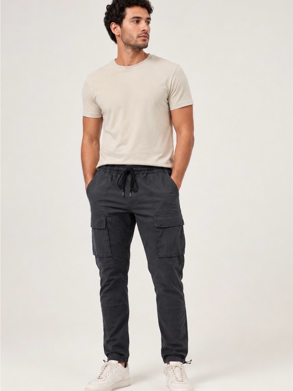 PacSun Men's Cargo Joggers in Charcoal